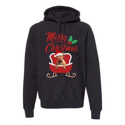 Bordeaux Dog Merry Christmas Design For The Holiday Season! Premium Hoodie