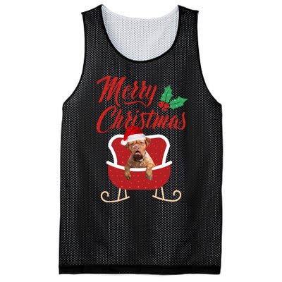 Bordeaux Dog Merry Christmas Design For The Holiday Season! Mesh Reversible Basketball Jersey Tank