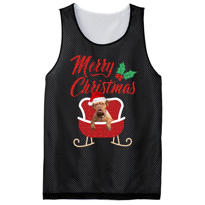 Bordeaux Dog Merry Christmas Design For The Holiday Season! Mesh Reversible Basketball Jersey Tank