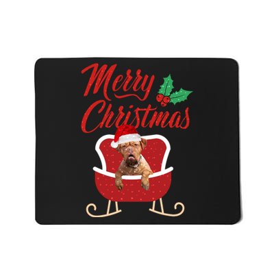 Bordeaux Dog Merry Christmas Design For The Holiday Season! Mousepad