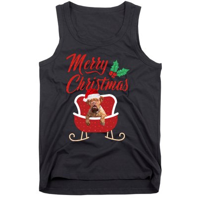 Bordeaux Dog Merry Christmas Design For The Holiday Season! Tank Top