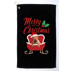 Bordeaux Dog Merry Christmas Design For The Holiday Season! Platinum Collection Golf Towel