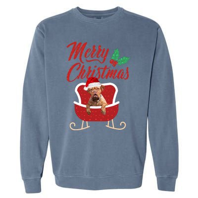 Bordeaux Dog Merry Christmas Design For The Holiday Season! Garment-Dyed Sweatshirt