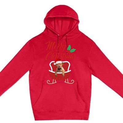 Bordeaux Dog Merry Christmas Design For The Holiday Season! Premium Pullover Hoodie