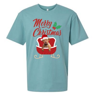 Bordeaux Dog Merry Christmas Design For The Holiday Season! Sueded Cloud Jersey T-Shirt