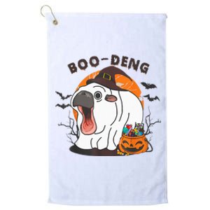 Boo Deng Moo Deng Baby Hippo Funny Halloween Animals Platinum Collection Golf Towel