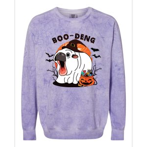 Boo Deng Moo Deng Baby Hippo Funny Halloween Animals Colorblast Crewneck Sweatshirt