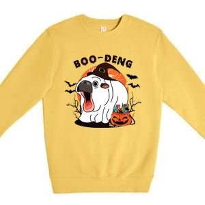 Boo Deng Moo Deng Baby Hippo Funny Halloween Animals Premium Crewneck Sweatshirt