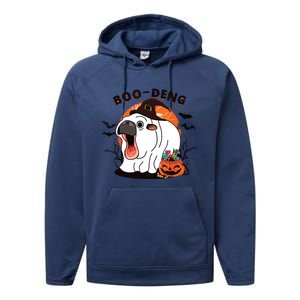 Boo Deng Moo Deng Baby Hippo Funny Halloween Animals Performance Fleece Hoodie