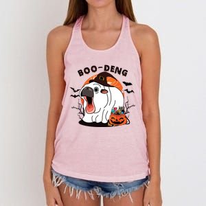 Boo Deng Moo Deng Baby Hippo Funny Halloween Animals Women's Knotted Racerback Tank