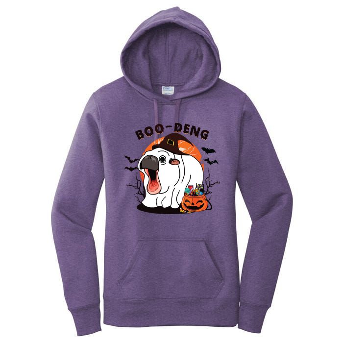 Boo Deng Moo Deng Baby Hippo Funny Halloween Animals Women's Pullover Hoodie