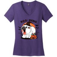 Boo Deng Moo Deng Baby Hippo Funny Halloween Animals Women's V-Neck T-Shirt