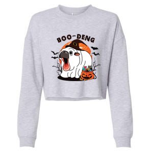 Boo Deng Moo Deng Baby Hippo Funny Halloween Animals Cropped Pullover Crew