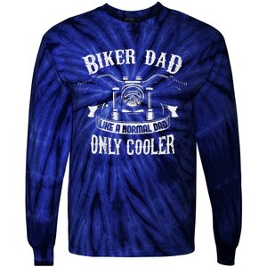 Biker Dad Motorcycle Fathers Day Design For Fathers Tie-Dye Long Sleeve Shirt