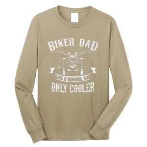 Biker Dad Motorcycle Fathers Day Design For Fathers Long Sleeve Shirt