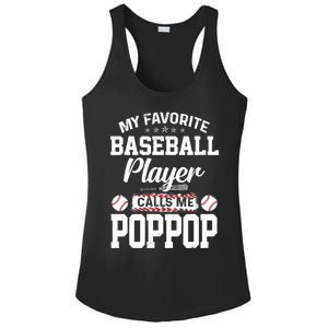 Baseball Dad My Favorite Baseball Player Calls Me PopPop Ladies PosiCharge Competitor Racerback Tank