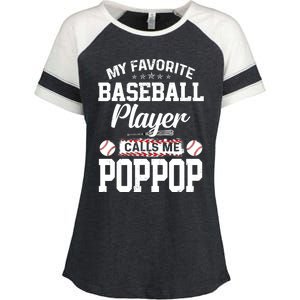 Baseball Dad My Favorite Baseball Player Calls Me PopPop Enza Ladies Jersey Colorblock Tee