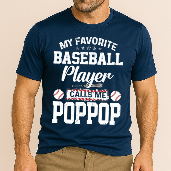 Baseball Dad My Favorite Baseball Player Calls Me PopPop Cooling Performance Crew T-Shirt
