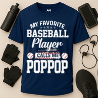 Baseball Dad My Favorite Baseball Player Calls Me PopPop Cooling Performance Crew T-Shirt