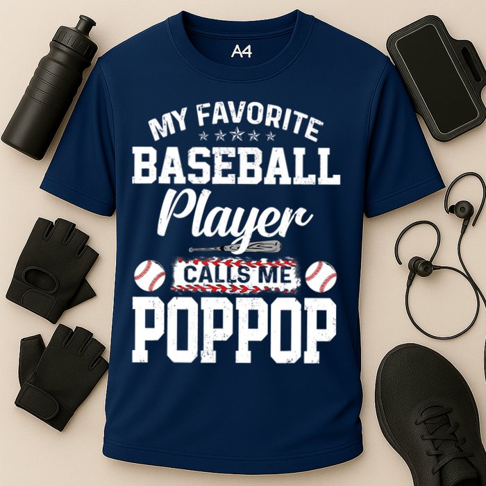 Baseball Dad My Favorite Baseball Player Calls Me PopPop Cooling Performance Crew T-Shirt