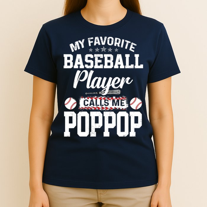 Baseball Dad My Favorite Baseball Player Calls Me PopPop T-Shirt