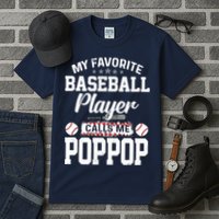 Baseball Dad My Favorite Baseball Player Calls Me PopPop Tall T-Shirt