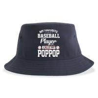 Baseball Dad My Favorite Baseball Player Calls Me PopPop Sustainable Bucket Hat