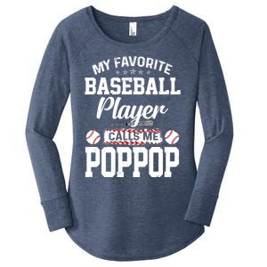 Baseball Dad My Favorite Baseball Player Calls Me PopPop Women's Perfect Tri Tunic Long Sleeve Shirt