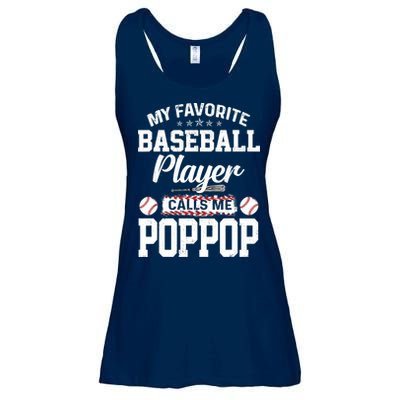 Baseball Dad My Favorite Baseball Player Calls Me PopPop Ladies Essential Flowy Tank