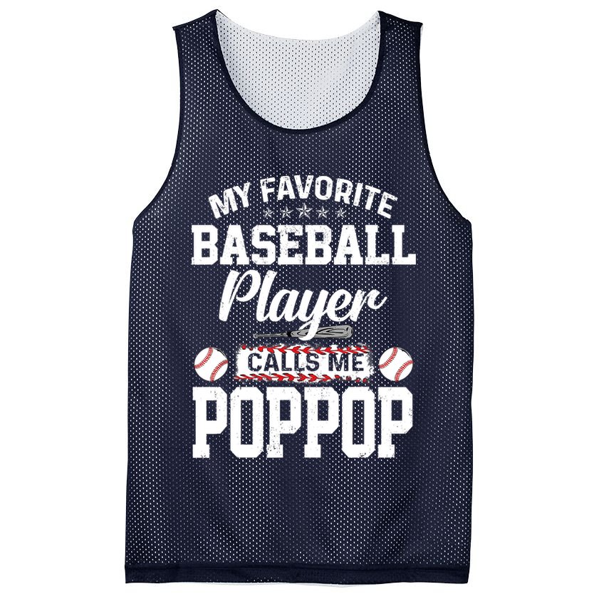 Baseball Dad My Favorite Baseball Player Calls Me PopPop Mesh Reversible Basketball Jersey Tank