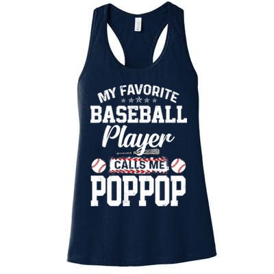 Baseball Dad My Favorite Baseball Player Calls Me PopPop Womens Tank Top