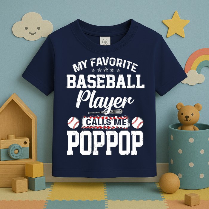 Baseball Dad My Favorite Baseball Player Calls Me PopPop Toddler T-Shirt