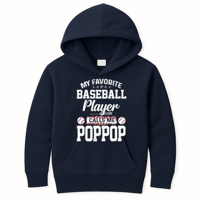 Baseball Dad My Favorite Baseball Player Calls Me PopPop Kids Hoodie
