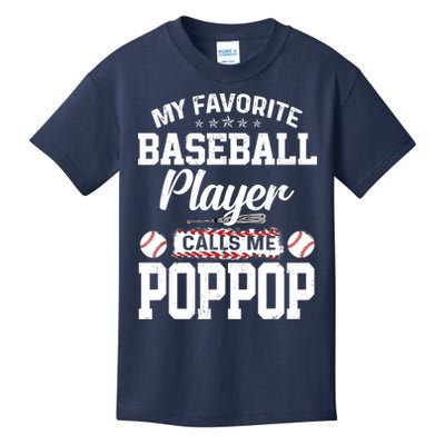 Baseball Dad My Favorite Baseball Player Calls Me PopPop Kids T-Shirt