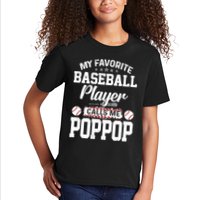 Baseball Dad My Favorite Baseball Player Calls Me PopPop Kids T-Shirt