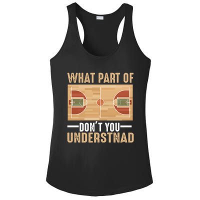 Basketball Dad Mom Sports Coaching Funny Coach Gift Ladies PosiCharge Competitor Racerback Tank