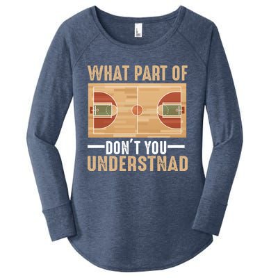 Basketball Dad Mom Sports Coaching Funny Coach Gift Women's Perfect Tri Tunic Long Sleeve Shirt