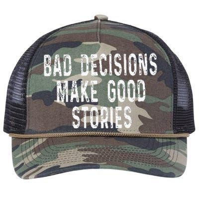 Bad Decisions Make Good Stories Retro Rope Trucker Hat Cap