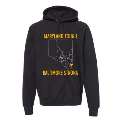 Black Design Maryland Tough Baltimore Strong Premium Hoodie