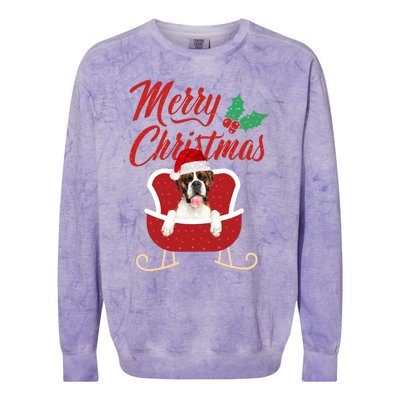 Boxer Dog Merry Christmas Design For The Holiday Season! Colorblast Crewneck Sweatshirt