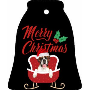 Boxer Dog Merry Christmas Design For The Holiday Season! Ceramic Bell Ornament