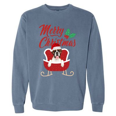 Boxer Dog Merry Christmas Design For The Holiday Season! Garment-Dyed Sweatshirt