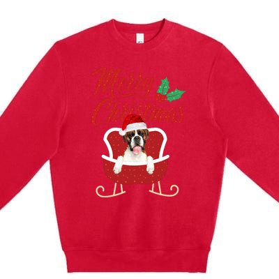 Boxer Dog Merry Christmas Design For The Holiday Season! Premium Crewneck Sweatshirt