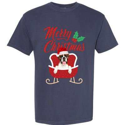 Boxer Dog Merry Christmas Design For The Holiday Season! Garment-Dyed Heavyweight T-Shirt