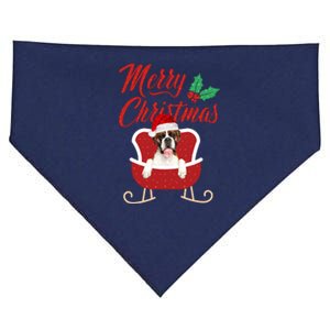 Boxer Dog Merry Christmas Design For The Holiday Season! USA-Made Doggie Bandana