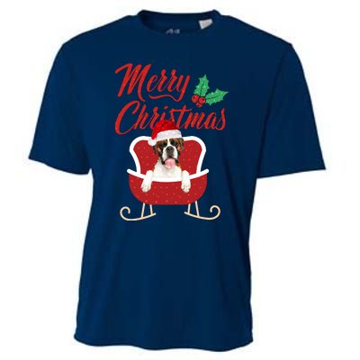 Boxer Dog Merry Christmas Design For The Holiday Season! Cooling Performance Crew T-Shirt