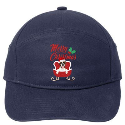 Boxer Dog Merry Christmas Design For The Holiday Season! 7-Panel Snapback Hat