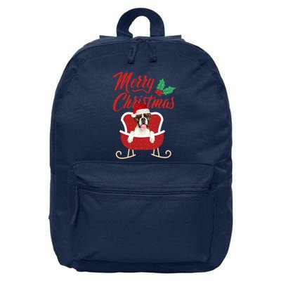 Boxer Dog Merry Christmas Design For The Holiday Season! 16 in Basic Backpack
