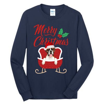 Boxer Dog Merry Christmas Design For The Holiday Season! Tall Long Sleeve T-Shirt