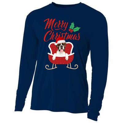 Boxer Dog Merry Christmas Design For The Holiday Season! Cooling Performance Long Sleeve Crew